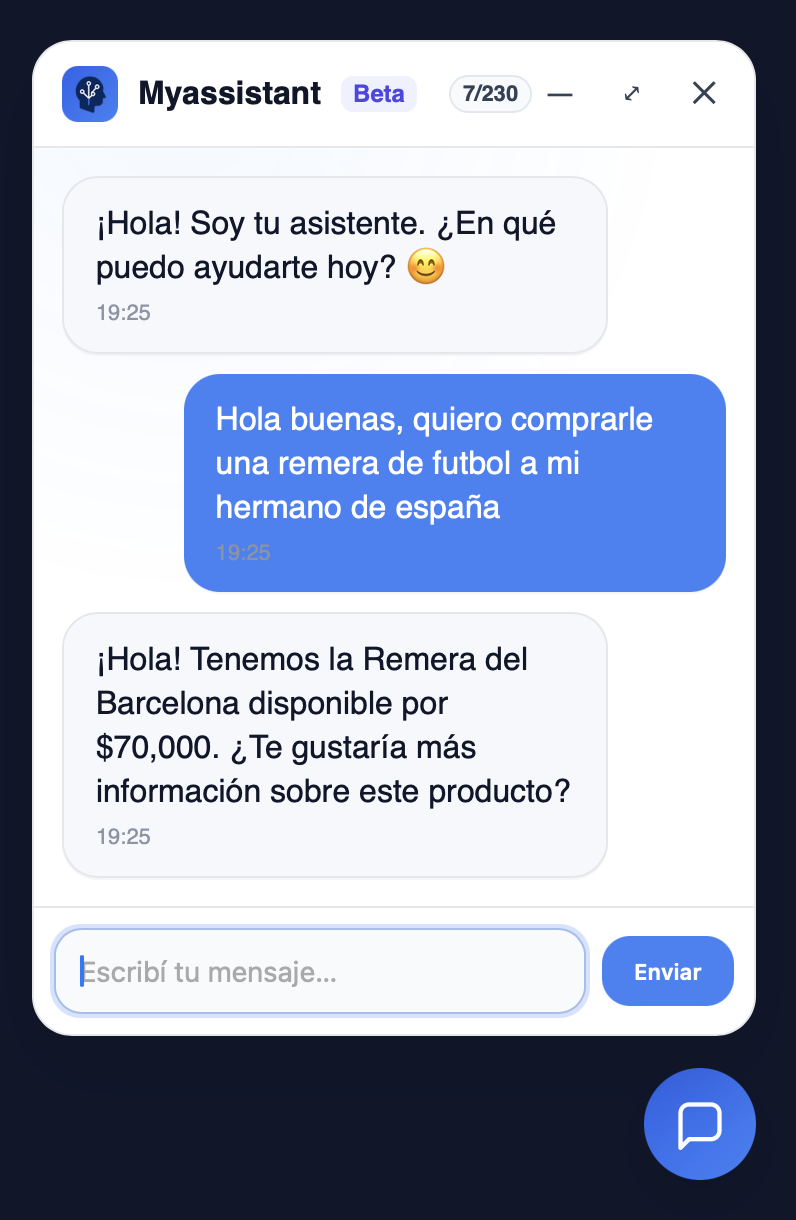 Contador de uso visible en el header