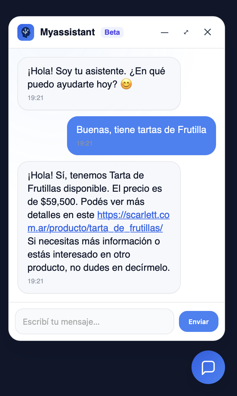 Producto con link autogenerado